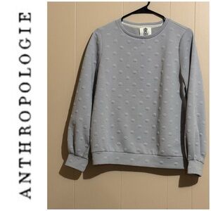 ANTHROPOLOGIE | Lili’s Closet | Women Small gray polka dot‎ pleated cuff top